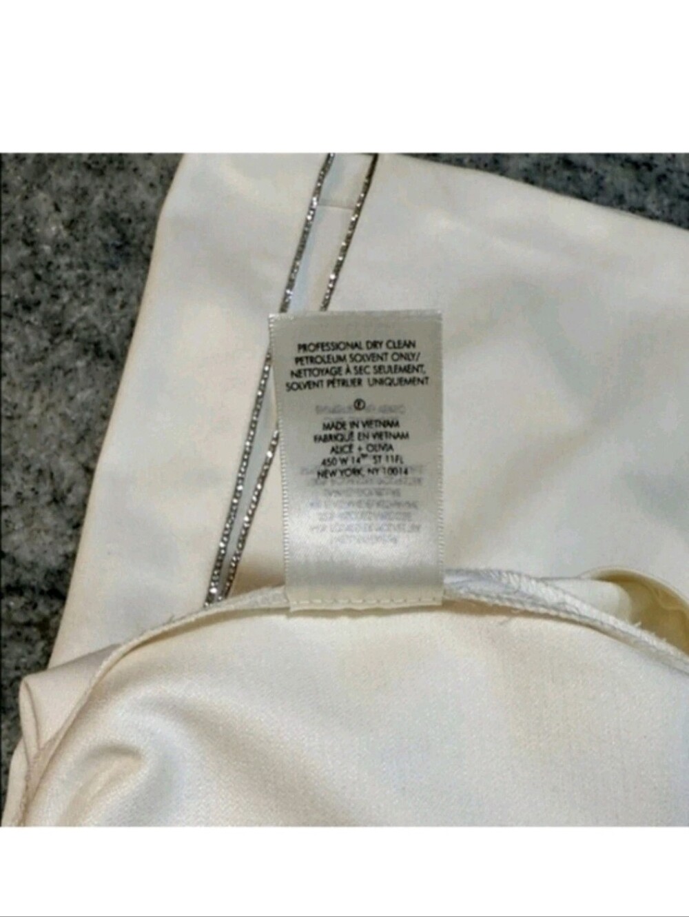 Alice + Olivia Lara Rhinestone Wide Leg Side Slits Pant Size 10 - Picture 8 of 11